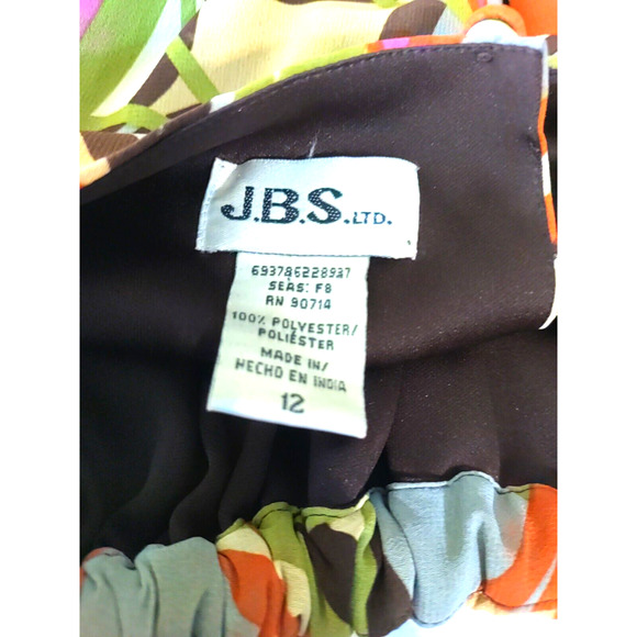 J.B.S. ltd Women's Dress Size 12 Midi Retro 1960's Design Orange Pink Tan Knee. - Picture 7 of 8